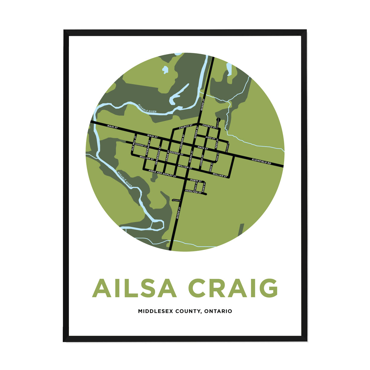 Ailsa Craig Map Print