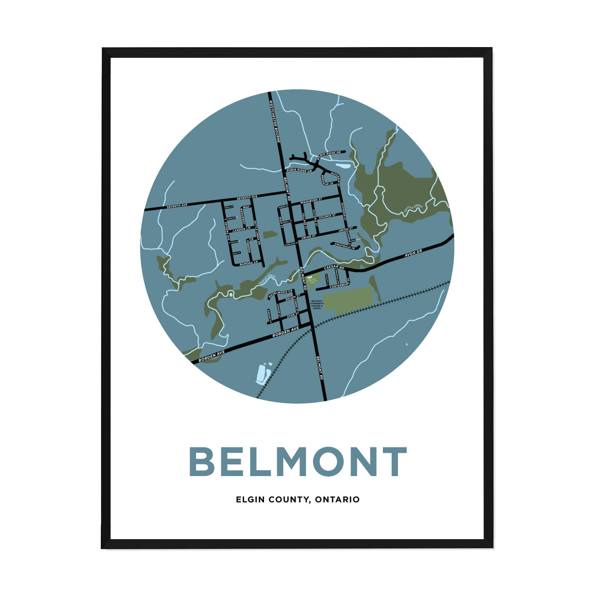 Belmont Map Print