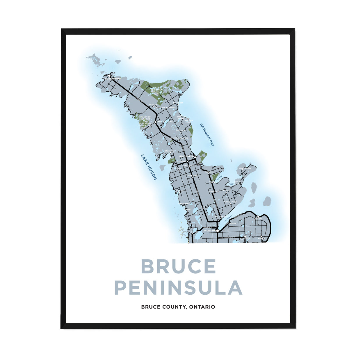 Bruce Peninsula Map Print