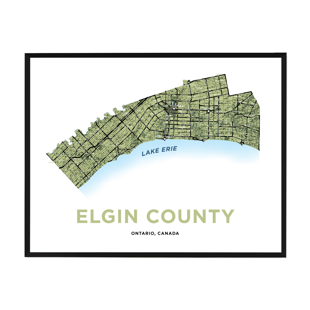 Elgin County Map Print