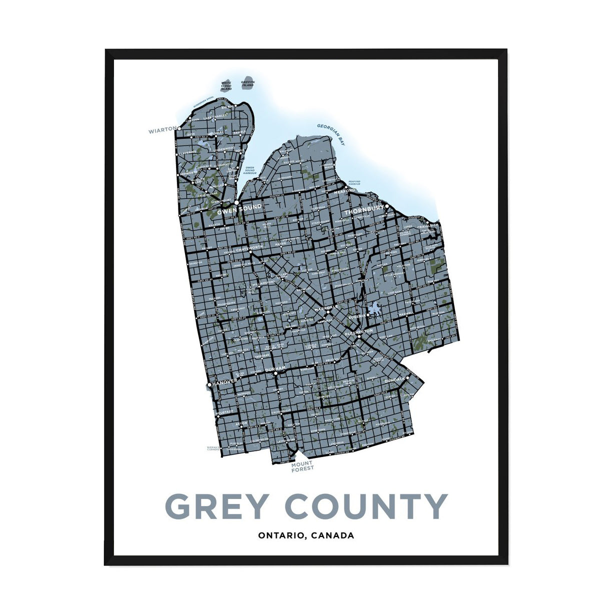 Grey County Map Print