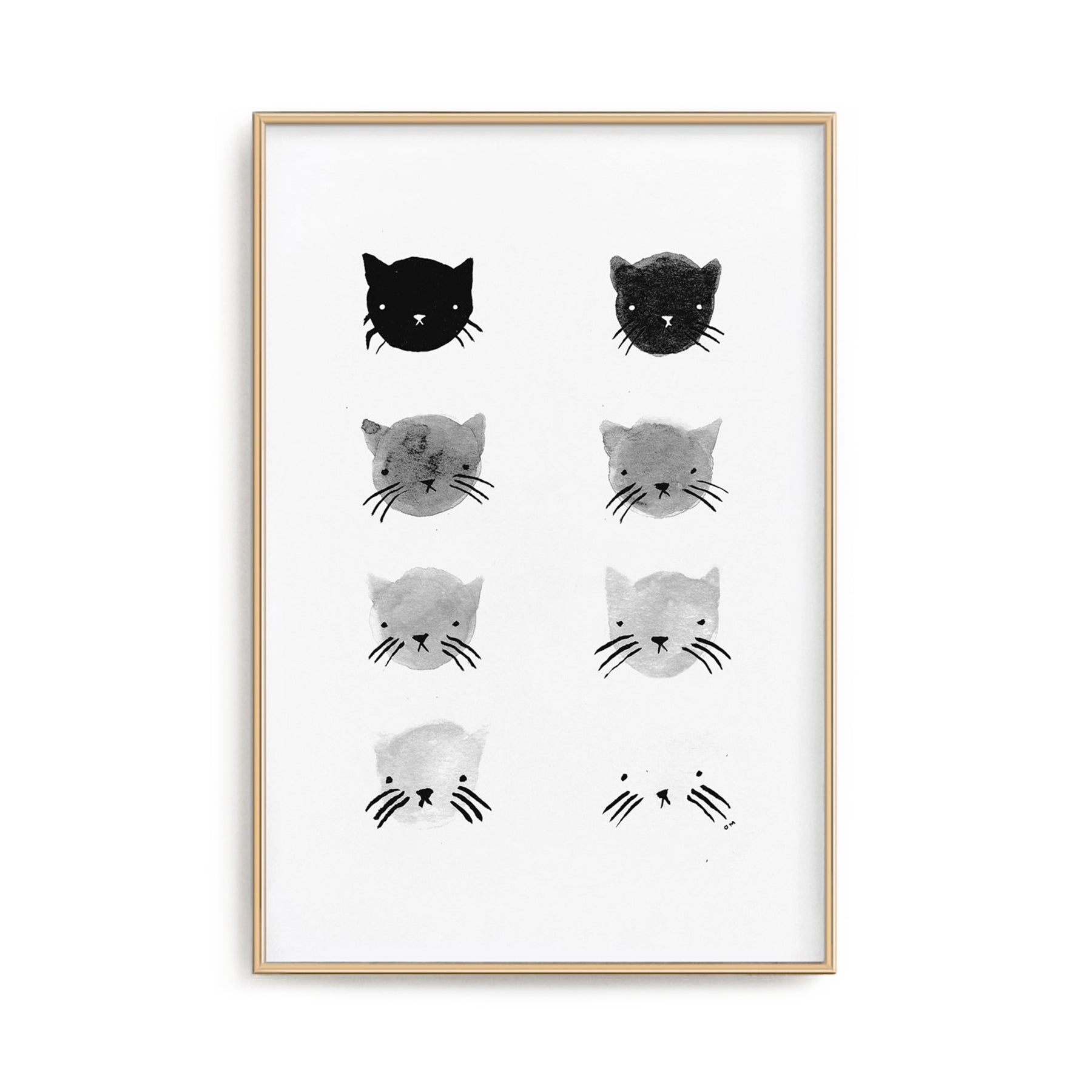 Greyscale Kitties Print