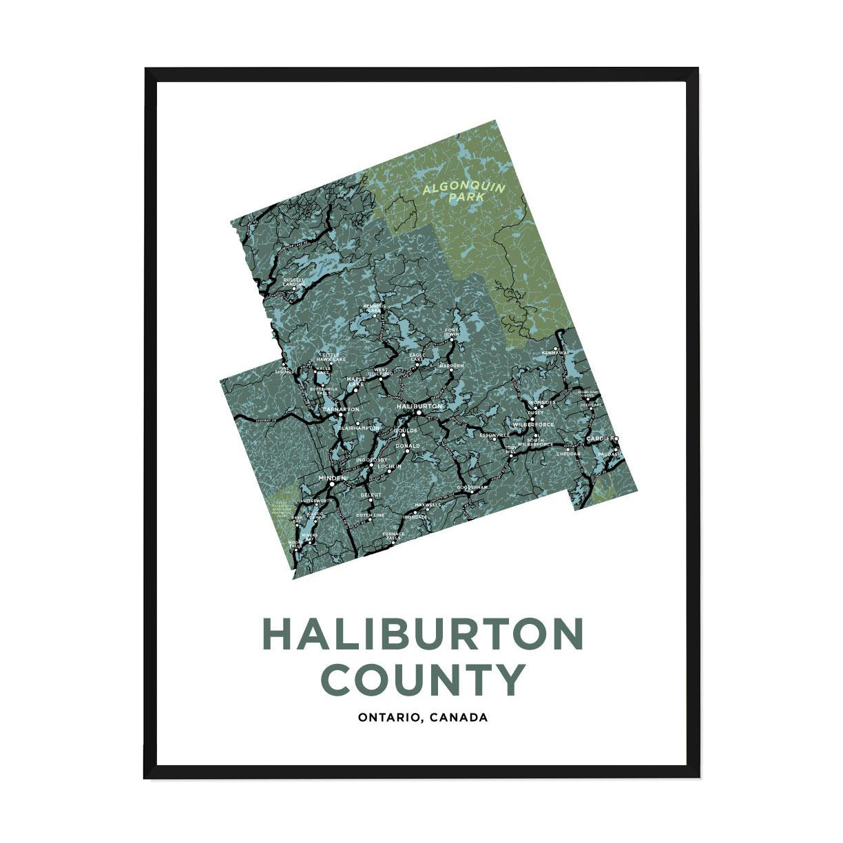 Haliburton County Map Print