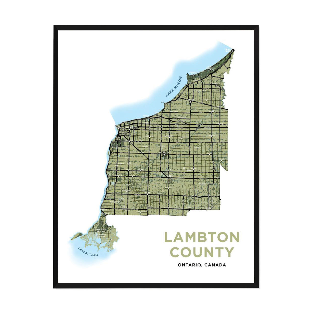Lambton County Map Print