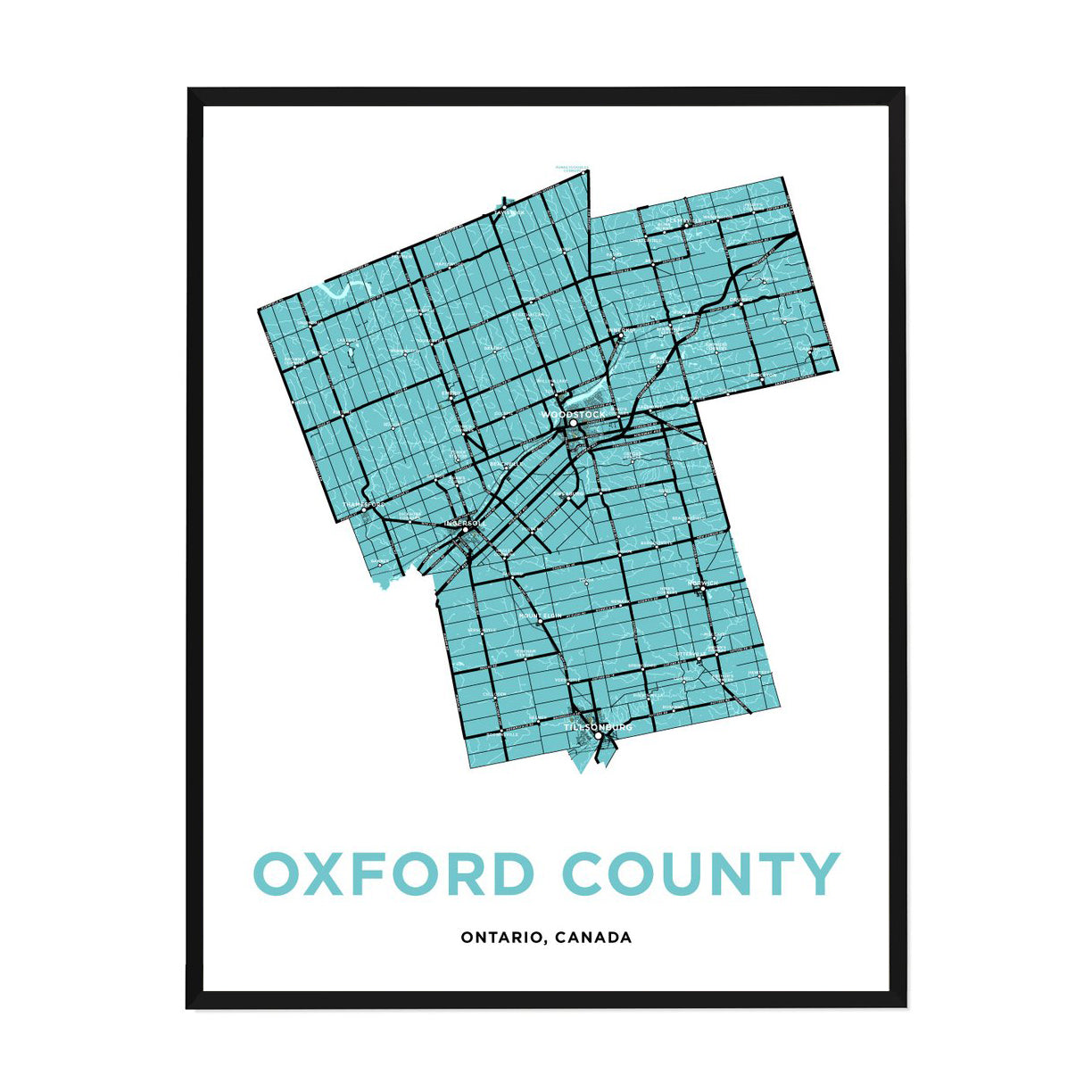Oxford County Map Print