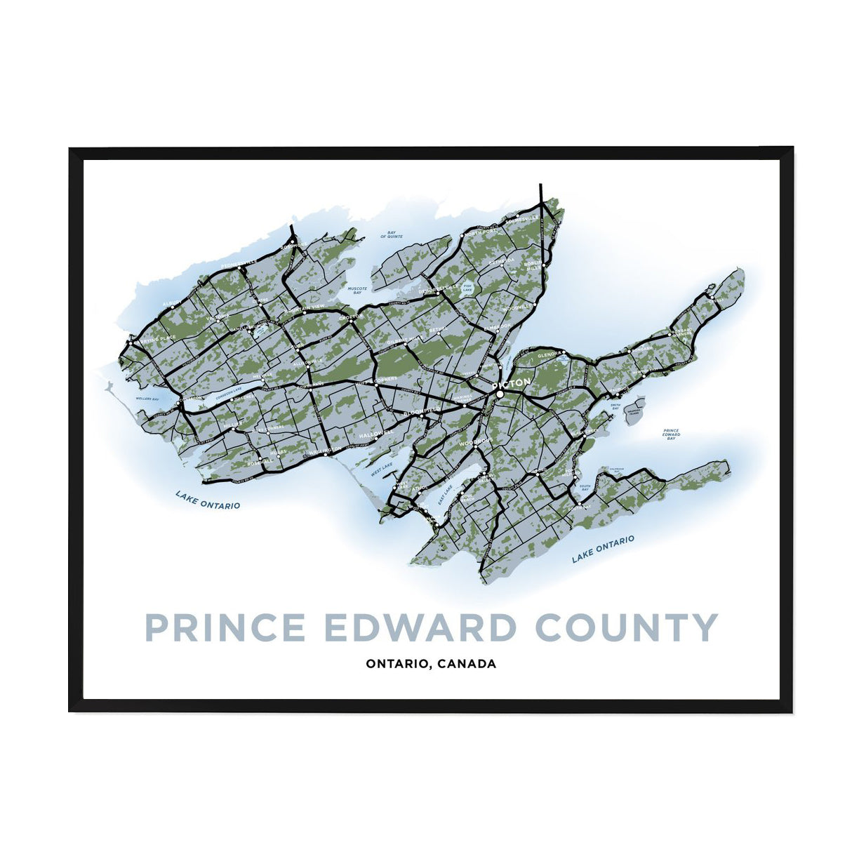 Prince Edward County Map Print