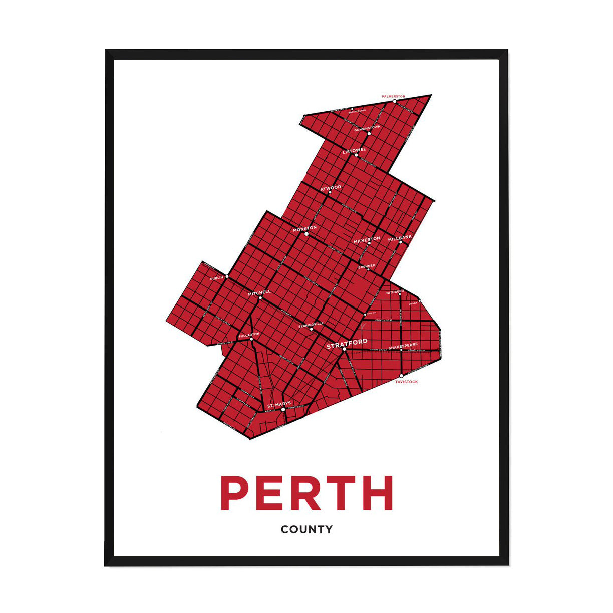 Perth County Map Print
