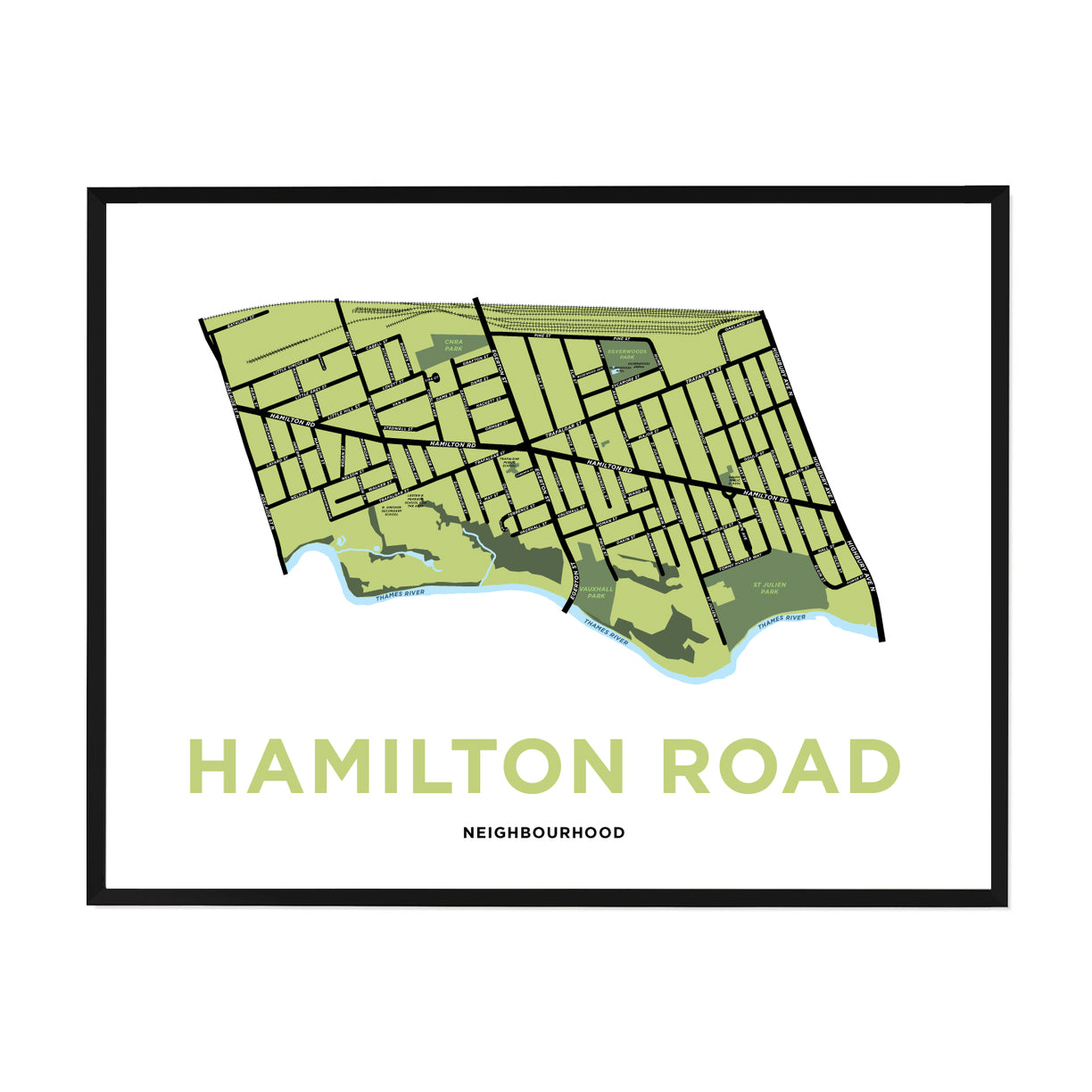 Hamilton Road Neighbourhood Map Print