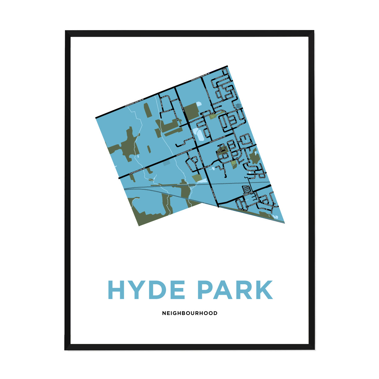 Hyde Park Neighbourhood Map Print