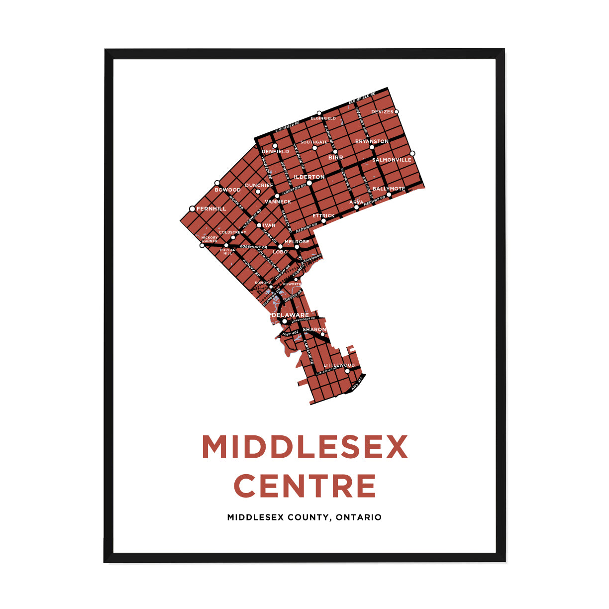 Middlesex Centre Map Print