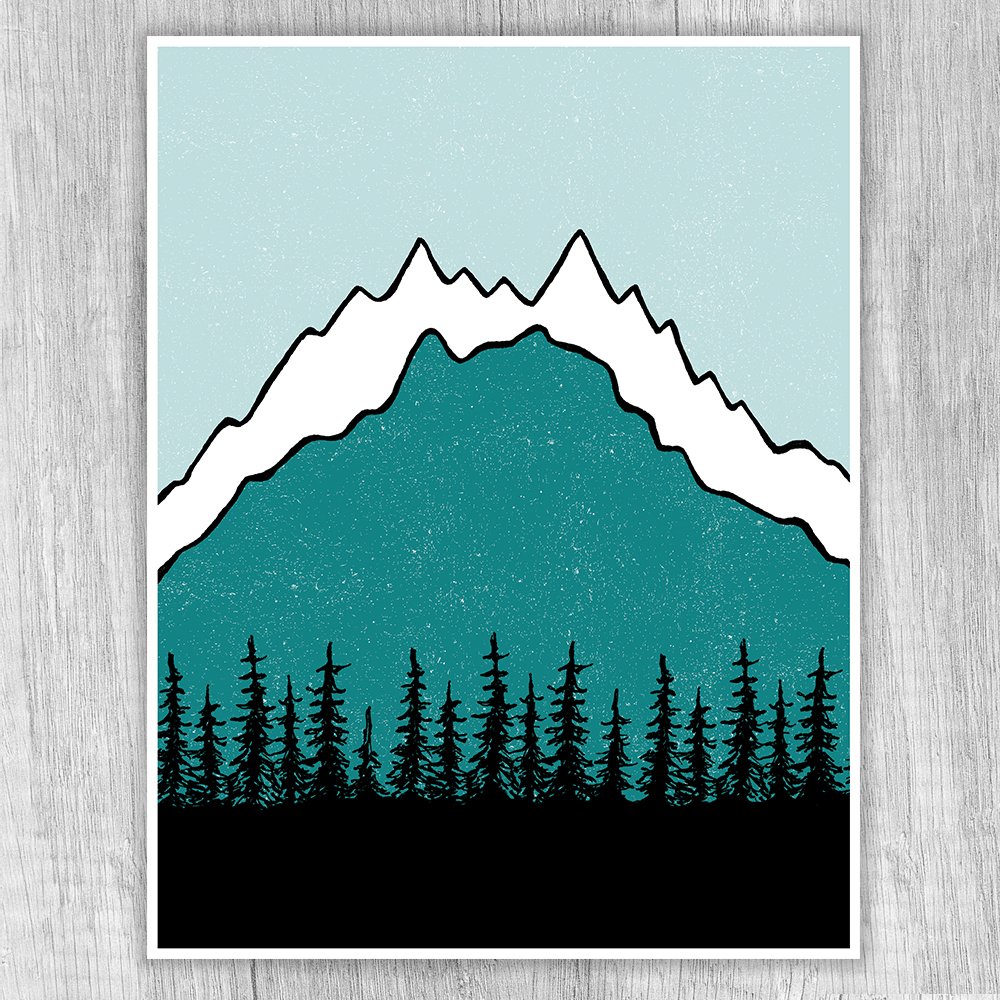Silhouette Pines Print
