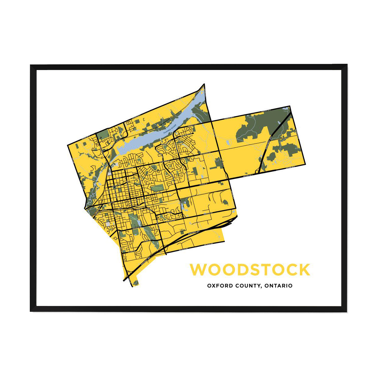 Woodstock Map Print