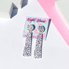 Exclamation Dalmatian Earrings - White