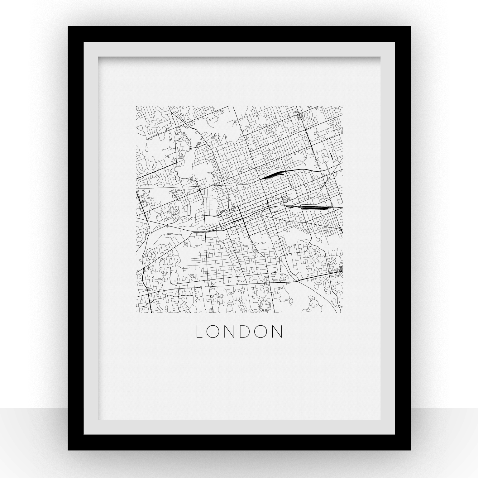 London Map Print - B&W