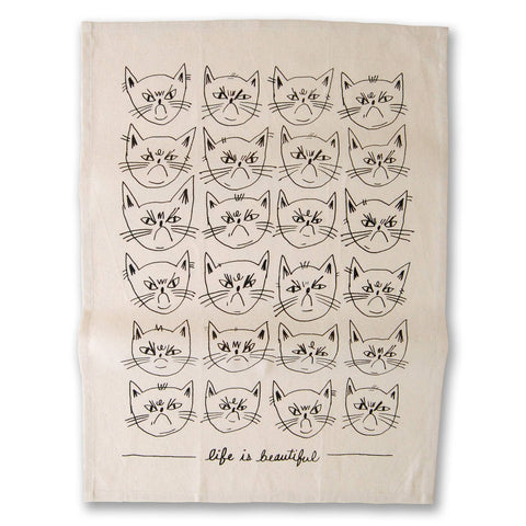 Snitty Kitty "Life is Beautiful" Tea Towel