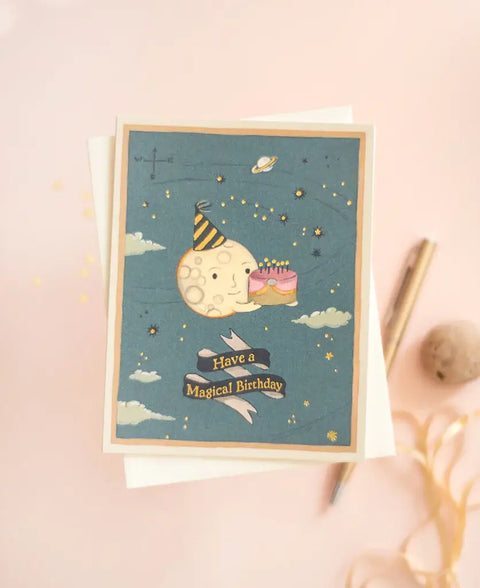 Moon Cake Birthday Card