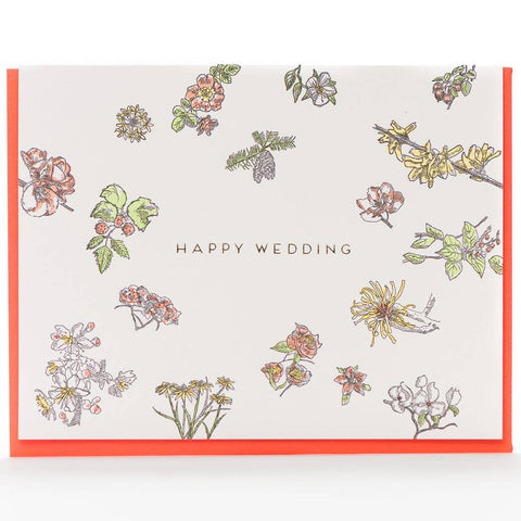 Happy Wedding Floral Card