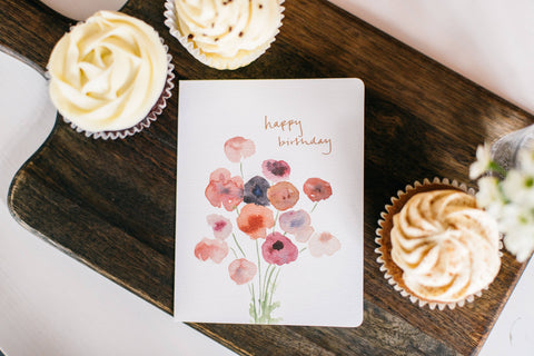 Poppies Birthday Card