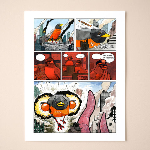 MechaRobin Comic Print
