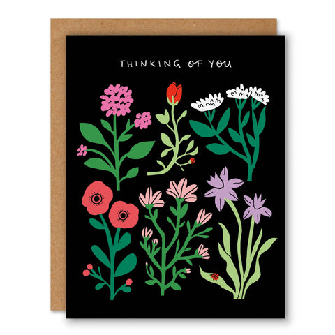 Garden Flowers Thinking of You Card