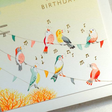 Birds on Wire Birthday Card