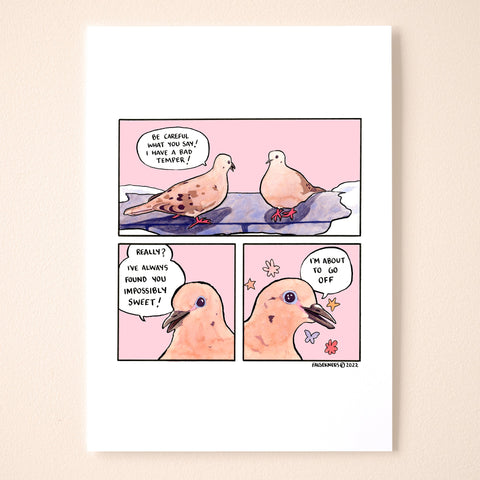 Raging Dove Comic Print