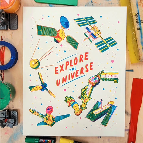 Explore The Universe Screen Printed Poster