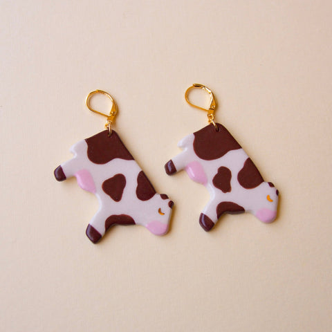 Brown Cow Earrings