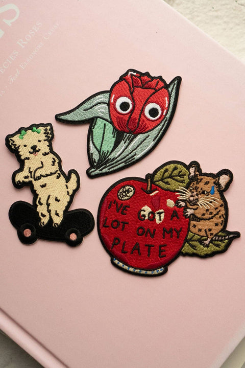 A Lot On My Plate Embroidered Sticky Patch