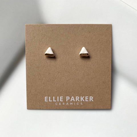 White Triangle Ceramic Studs