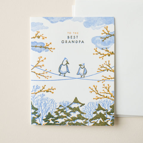 Grandpa Birds on a Wire Card