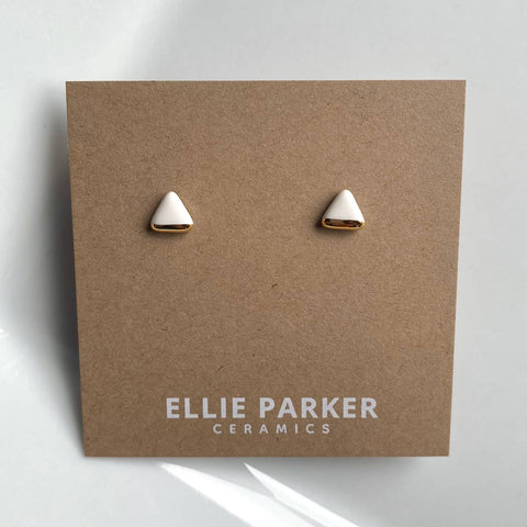 White Triangle Ceramic Studs