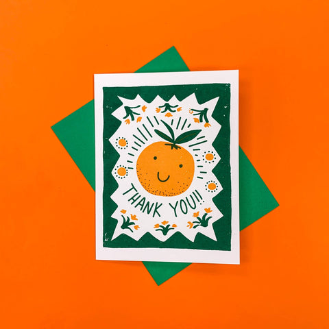 Orange Thank You!! Card