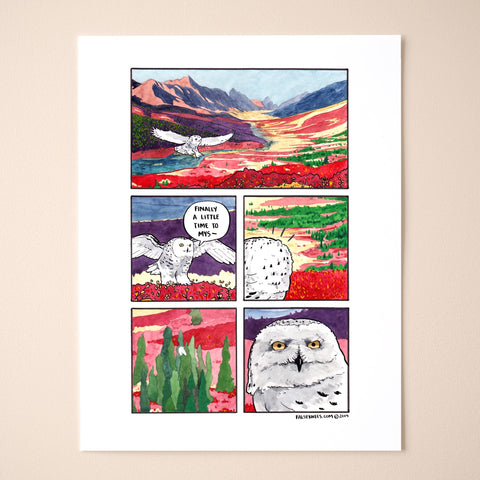 Snowy Owl Comic Print
