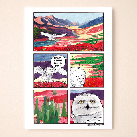 Snowy Owl Comic Print