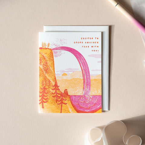 Waterfall Sunset Card