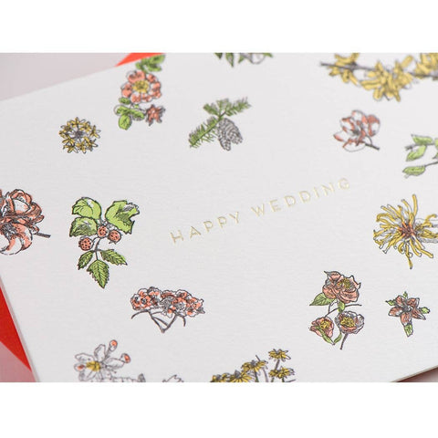 Happy Wedding Floral Card