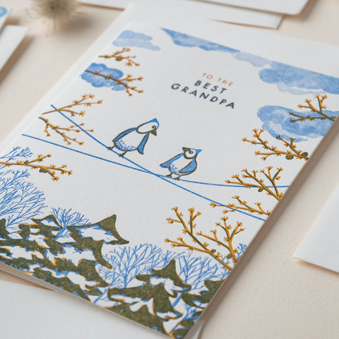 Grandpa Birds on a Wire Card