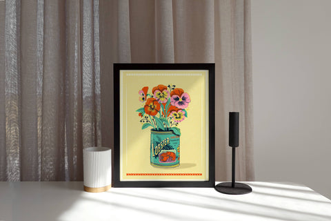 Pansies in NS Lobster Tin Print