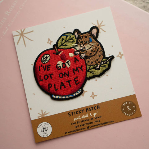 A Lot On My Plate Embroidered Sticky Patch
