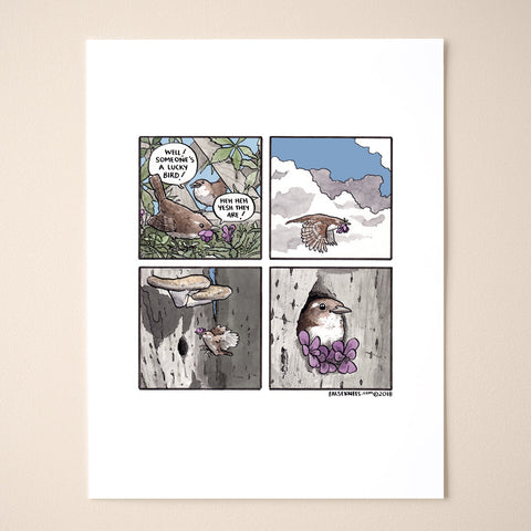 Lucky Bird Comic Print