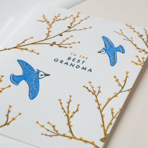 Grandma Flying Birds Card