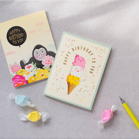Singing Ice Cream Birthday Card