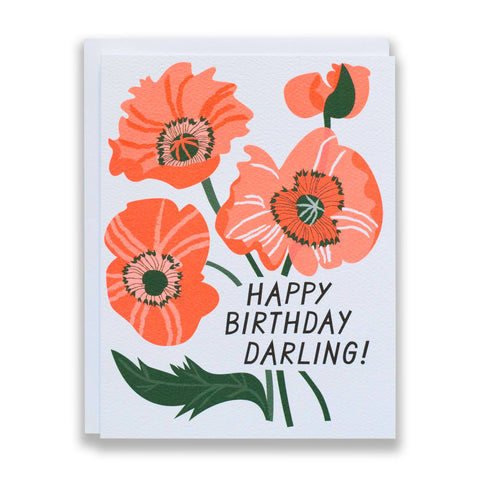 Birthday Darling Poppies Card