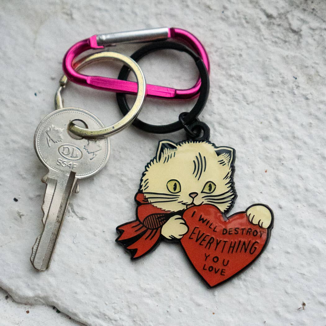 Destroy Cat Keychain – Spruce Moose
