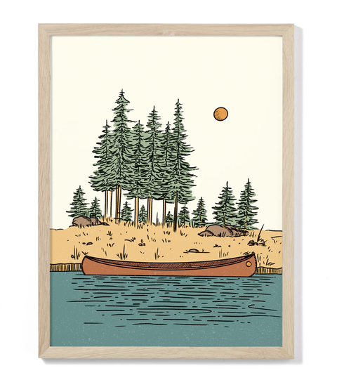 Vintage Canoe Print