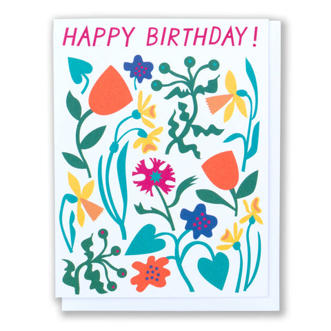 Mod Birthday Flowers Card