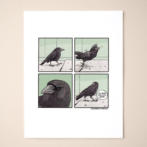 Crow Walk Comic Print
