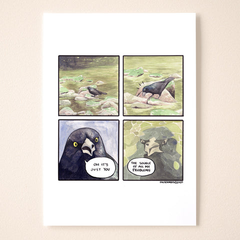 River Grackle Comic Print