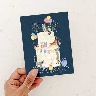 Cake Party Cat Card